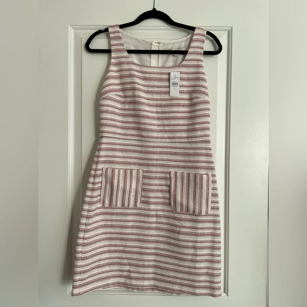 LOFT Ann Taylor Dress with Pink Blur and Off‎ White Stripes